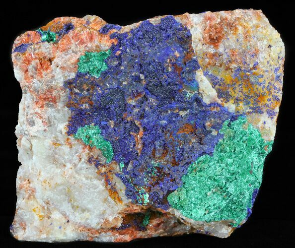 Malachite with Azurite Crystal Specimen - Morocco #60727